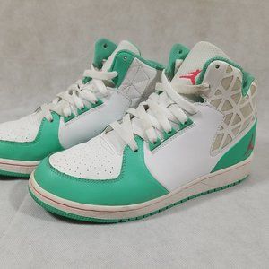 Jordan 1 Flight 3 Boys Size 7.5 Premium GG White Verde' Green 80s Retro Sneakers